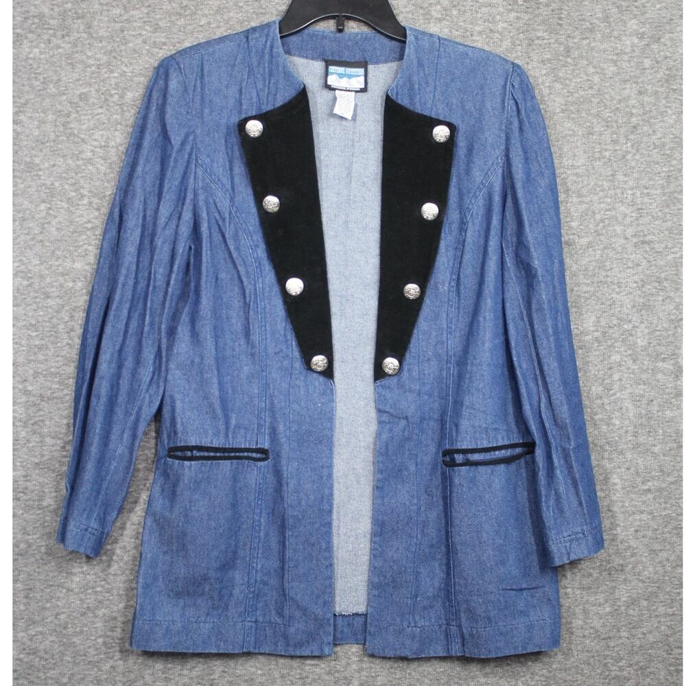 Vintage Cheyenne Outfitters Women’s M Denim Blazer Western Cowgirl Wyoming